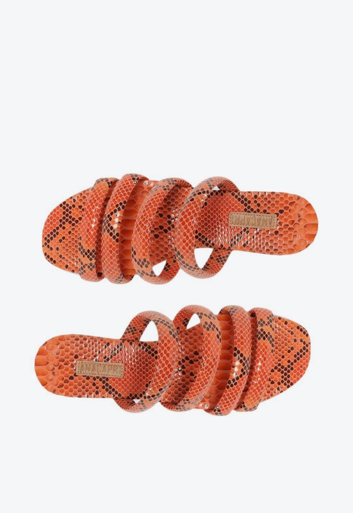 Rasteira Laranja Anacapri Snake Tiras Arredondadas