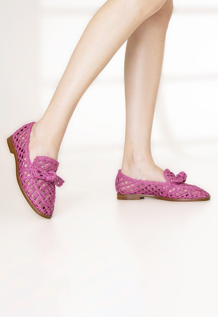 Raffia Clarita Loafer Fluo Pink