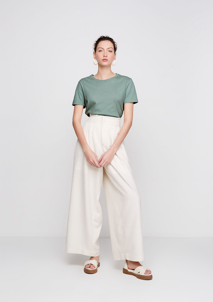 Blusa Verde Dzarm Manga Curta