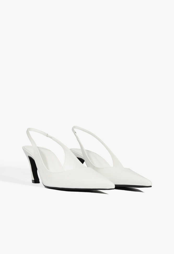 Slingback Lexi Mid Verniz Branco