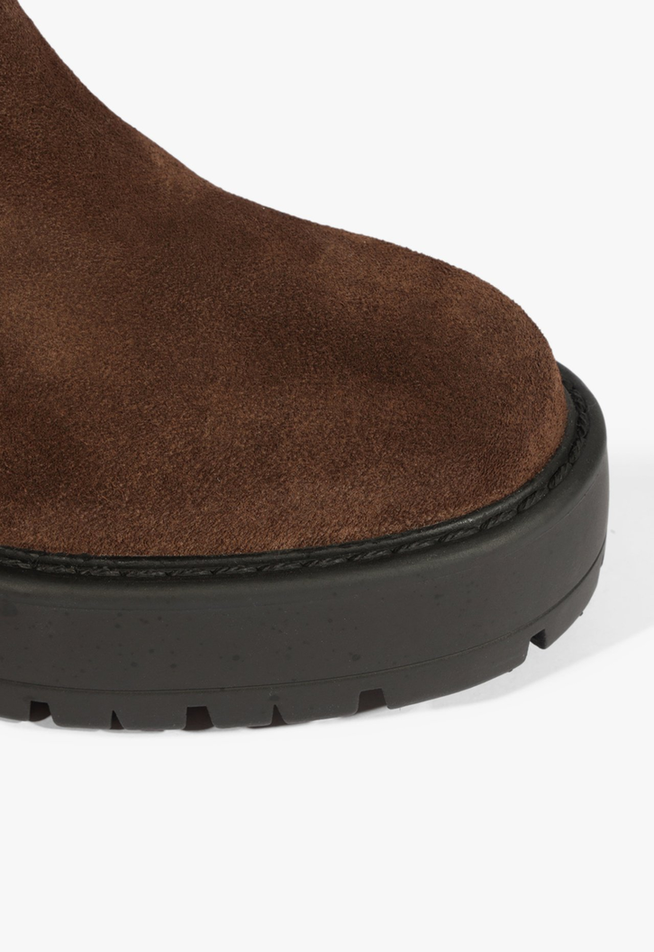Bota Cano Alto Couro Marrom