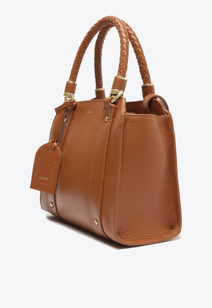 Bolsa Tote Marrom Arezzo Camel Couro Piazza Média