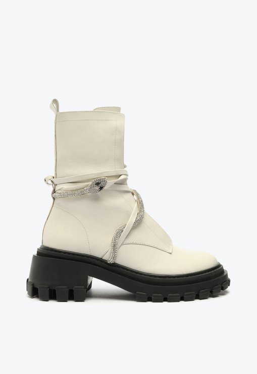 BOTA SNAKE E BRANCA SCHUTZ TRATORADA ORLY COURO