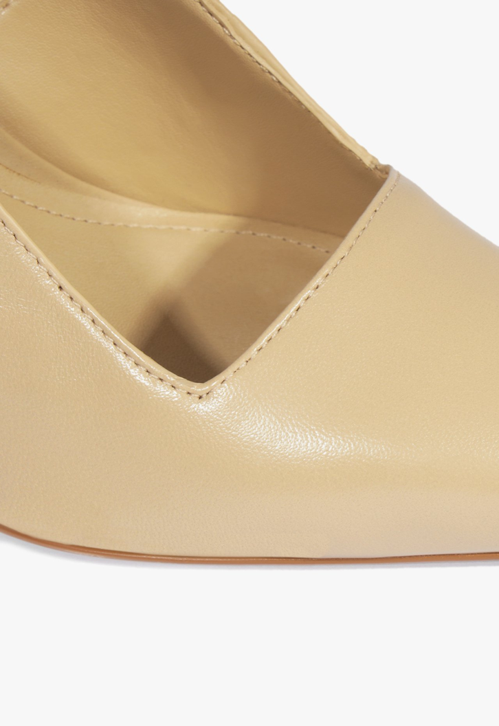 Slingback salto block Nude