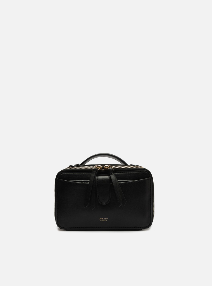 AT-mini Ⅱ Bolsa Tiracolo Preta Arezzo Pequena Bolso Duplo | ZZ MALL