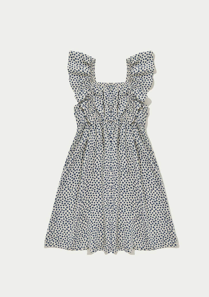 Vestido Hering Infantil Off White Curto Com Babados