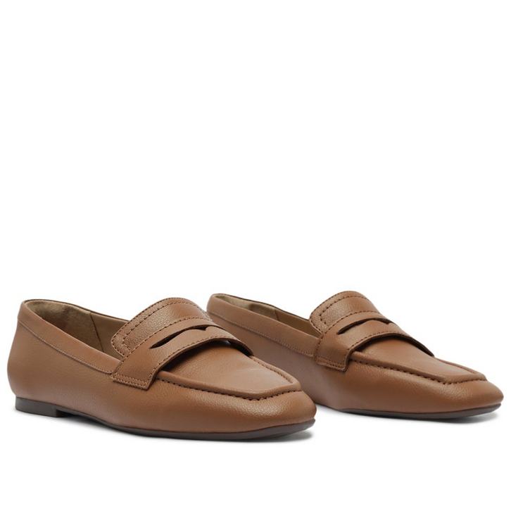 Mocassim Madri Bico Quadrado Marrom