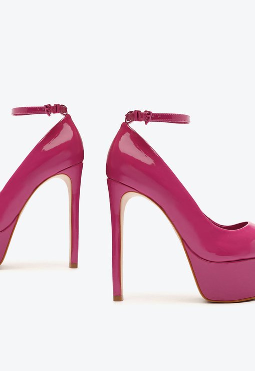 Sapato Scarpin Lexie Meia Pata Verniz Rosa