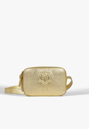 Bolsa Tiracolo Pequena Couro Dourada