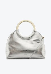 Bolsa Tiracolo Prata Anacapri Pequena Alça Metal