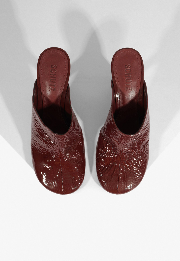 Mule Brielle Couro Vermelha