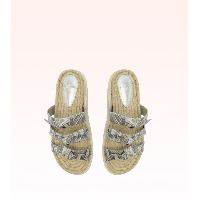 Lolita Espadrille Flat Silver