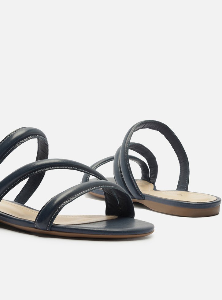 Rasteira Azul Tiras Duplas