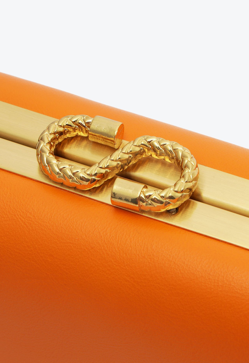 Bolsa Clutch Brenda Couro Laranja