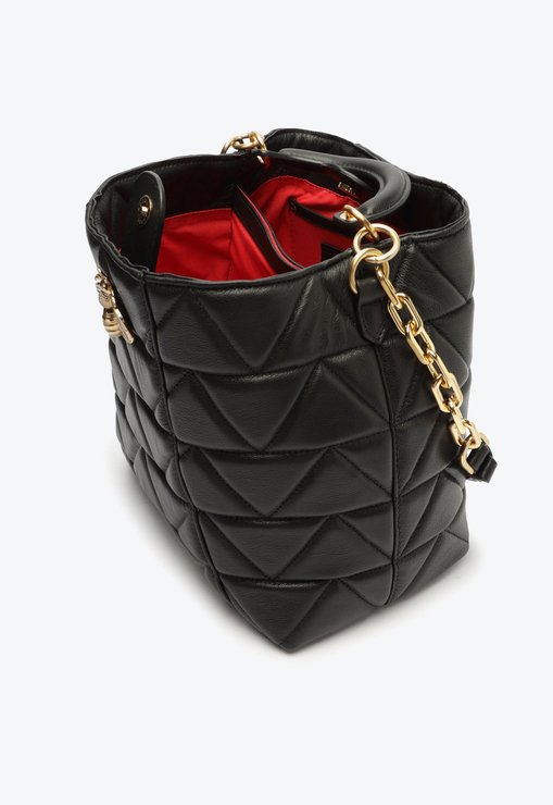 Bolsa Hobo  Believe Matelassê Couro Preta