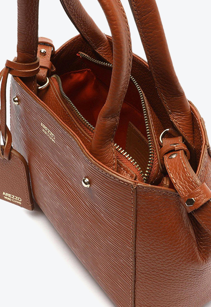 Bolsa Tote Marrom Arezzo Couro Bella Pequena