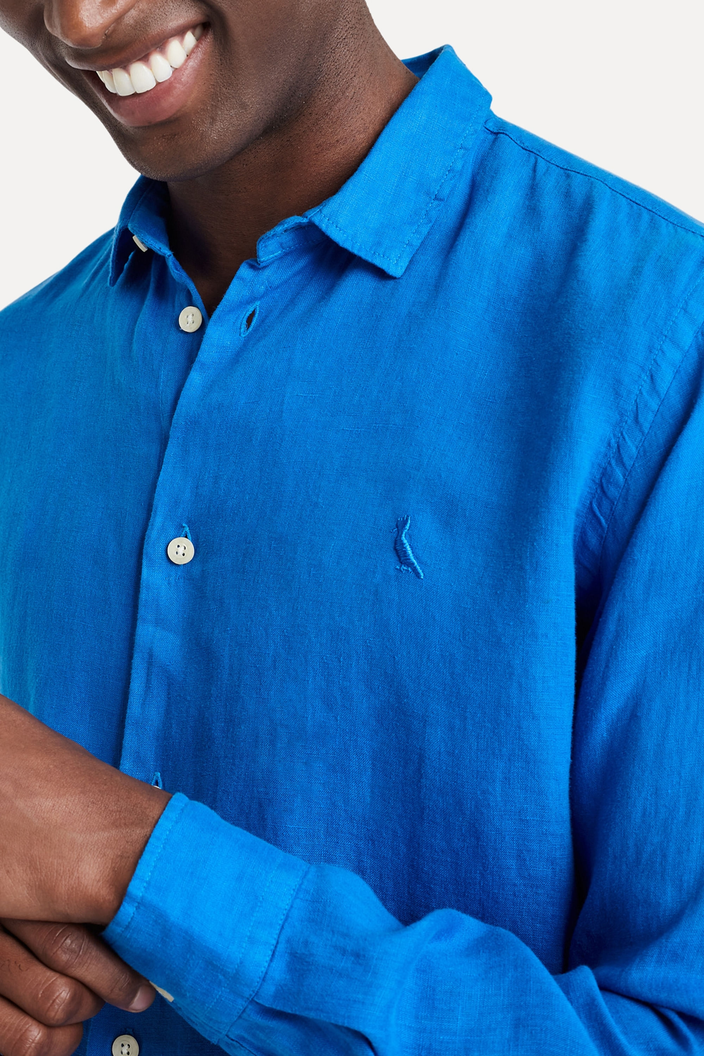 CAMISA AZUL ROYAL RESERVA LINHO