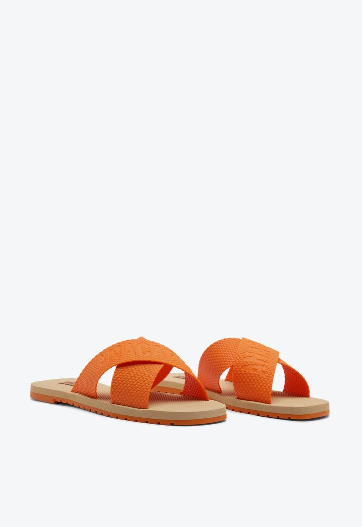 Rasteira Tiras Cruzadas Injetada Laranja