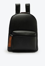 Mochila Preta Anacapri Grande Detalhe Marrom