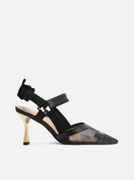 Scarpin Preto Arezzo Bico Fino Aberto Sport
