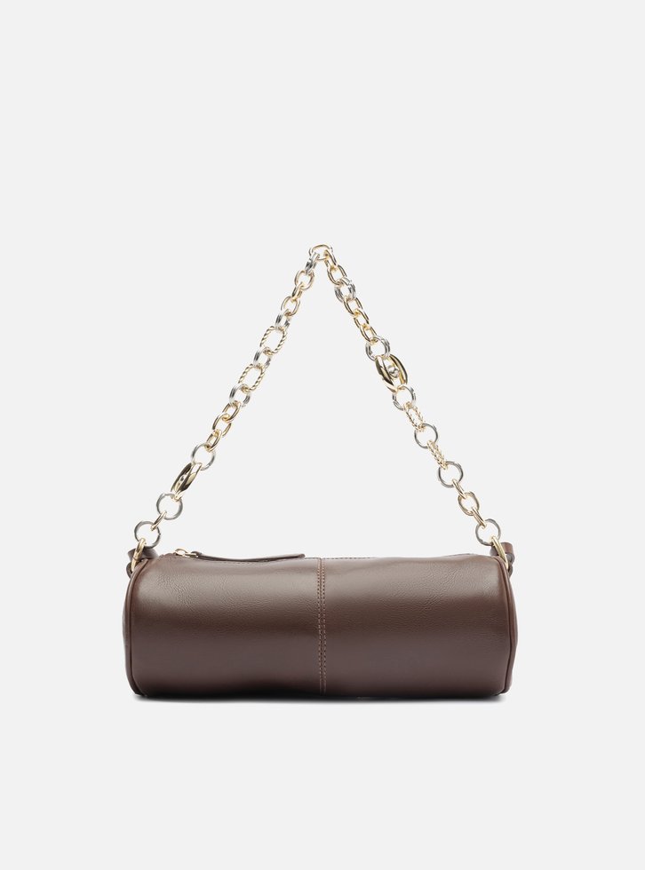 Bolsa Shoulder Marrom Couro Média Corrente Elos
