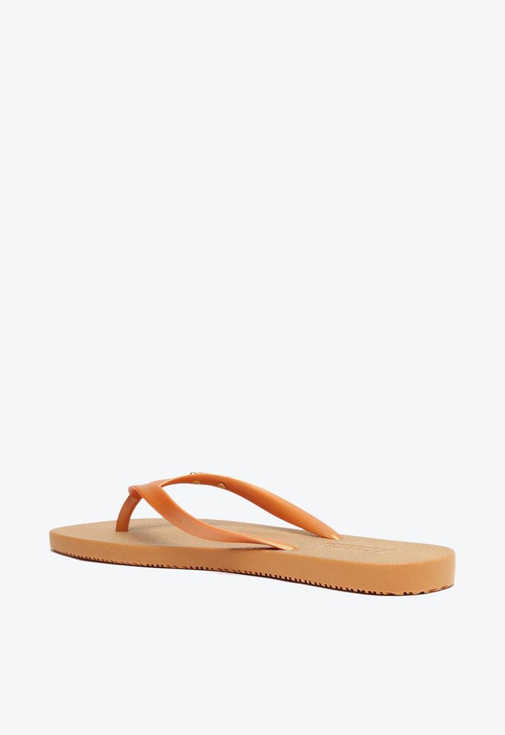 Chinelo De Dedo Metalizado Laranja Brizza