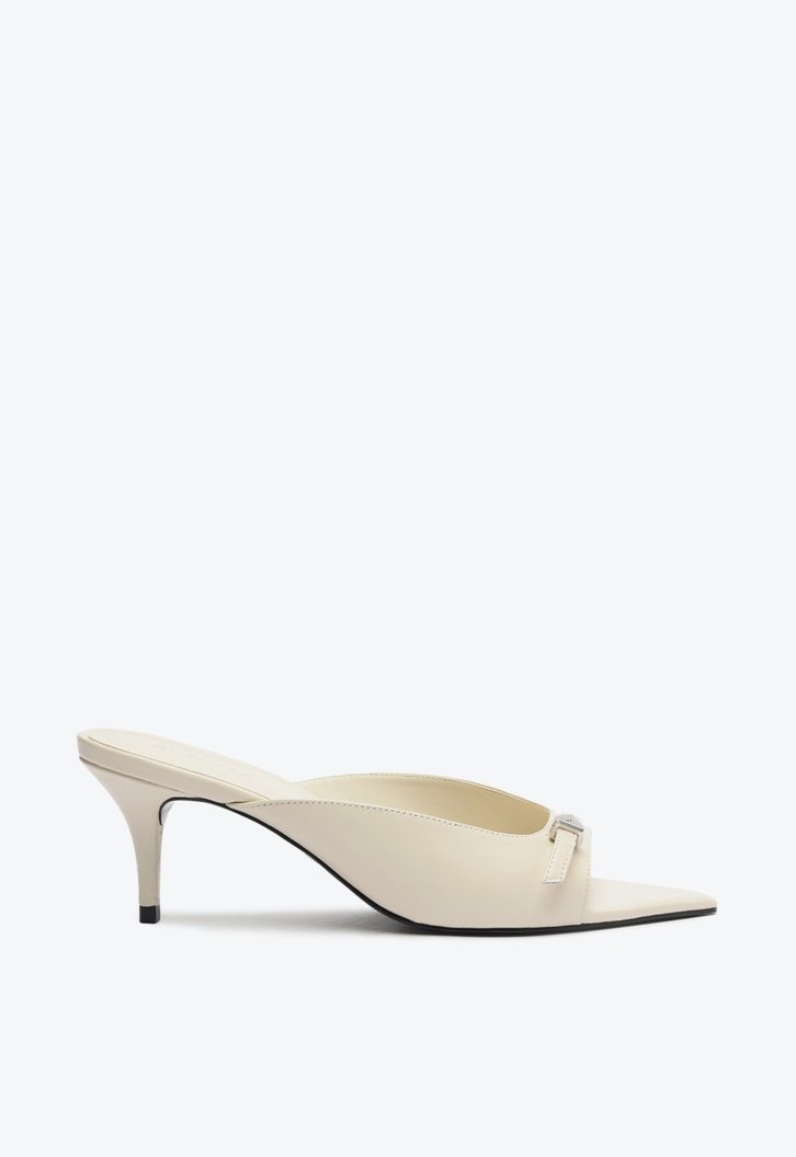 Mule Bico Folha Branco