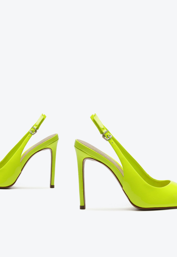 Sapato Scarpin Verniz Verde Neon