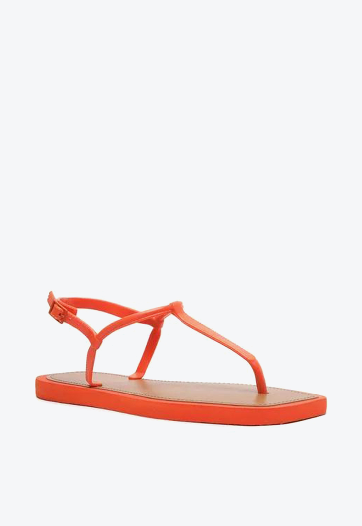Sandália Rasteira Laranja Brizza Slim Square