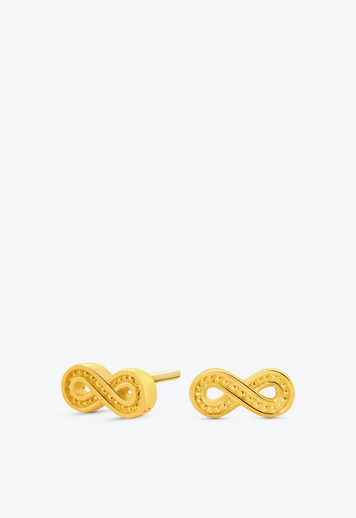 Brinco Dourado Life By Vivara Amuleto Infinito Banho Ouro Amarelo