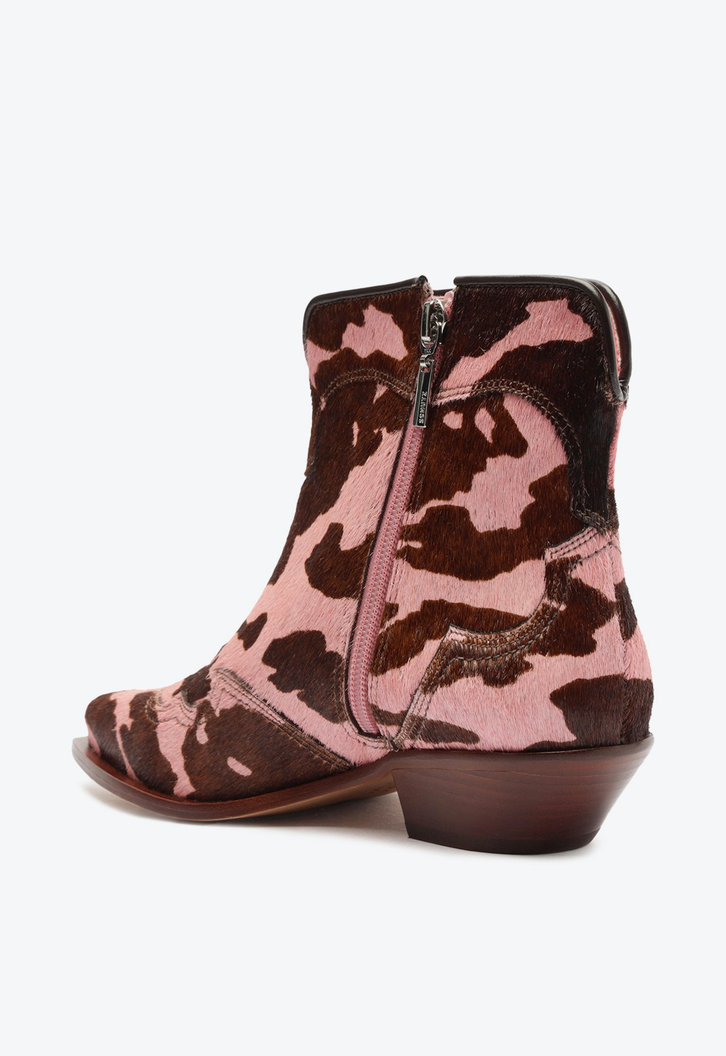 Bota Trendy Western Pelo Rosa e Marrom