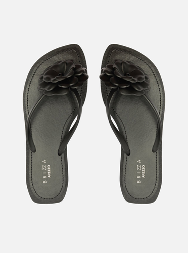 Chinelo de Dedo Preto Flor Flash Brizza | ZZ MALL