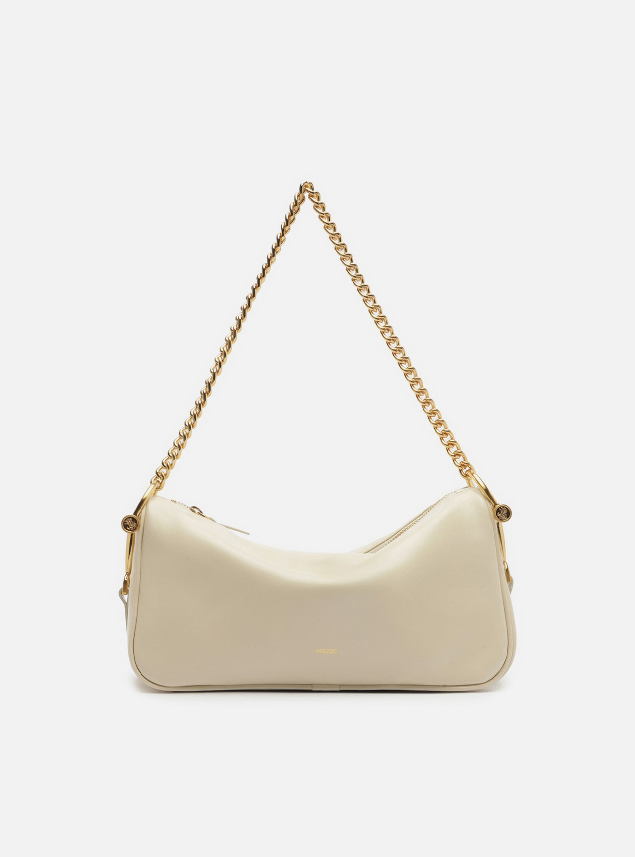 Bolsa Shoulder Off White Couro Média Corrente | ZZ MALL