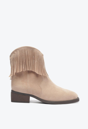 Bota Western Nude Anacapri Cano Curto Camurça