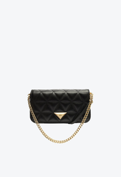 Bolsa Pequena Schutz Squad Couro Matelassê Preta