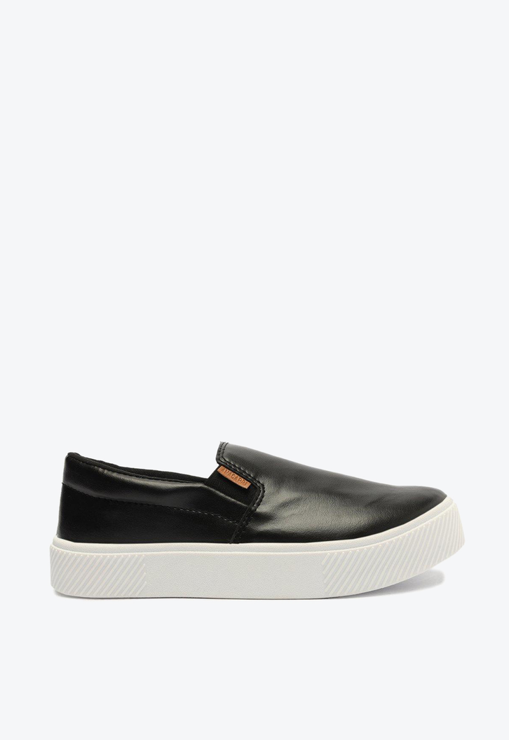 Slip On Flatform Preto Anacapri Tênis Liso Básico