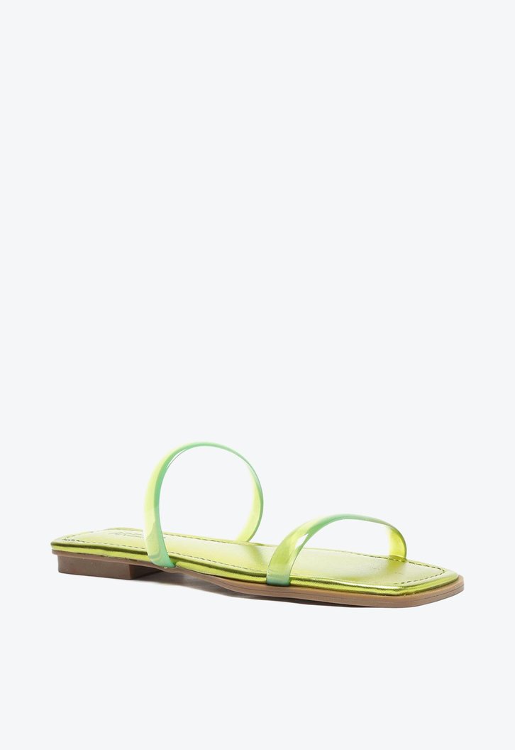 Kit Rasteira Metalizada Verde Arezzo E Pochete