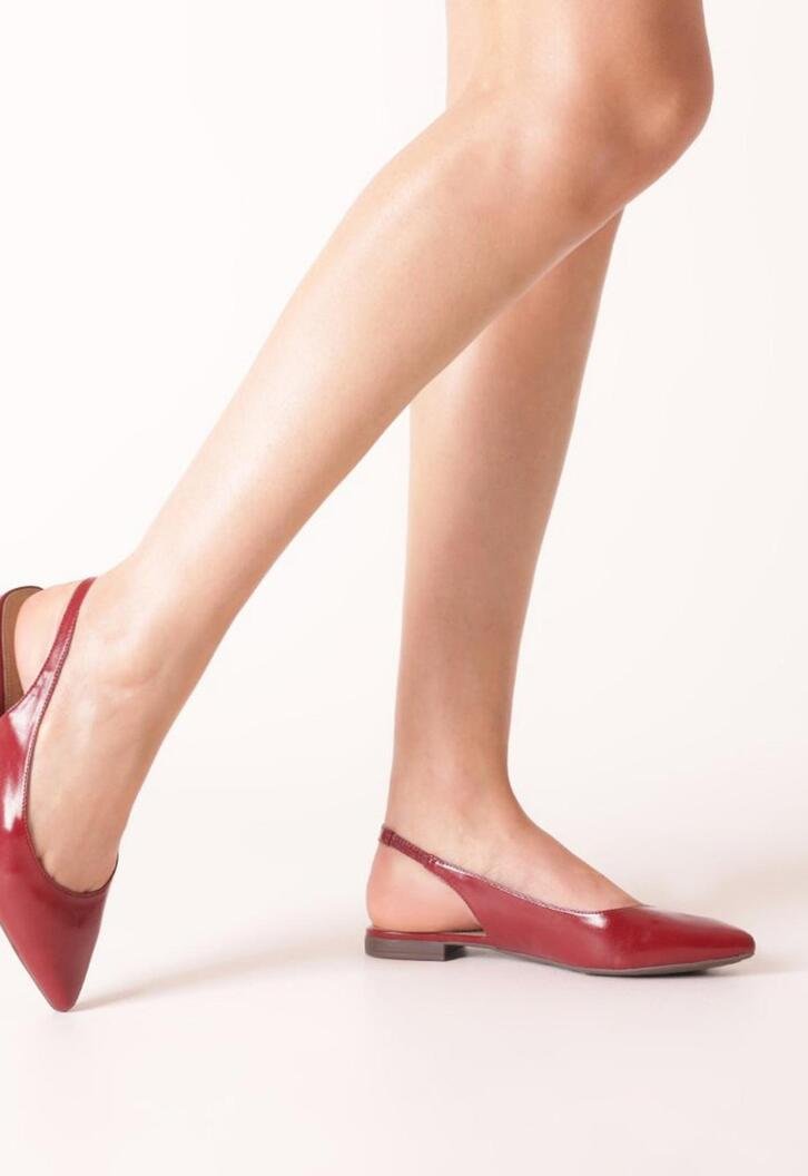 Sapatilha Slingback Bico Fino Vermelho