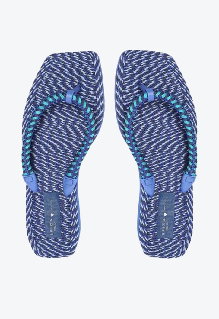 Chinelo De Dedo Azul Brizza Tiras Cordão Triya