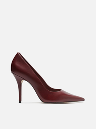 Scarpin Vermelho Arezzo Couro Salto Fino Bico Fino