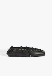 Sapatilha Ballerina Lace Up Preto