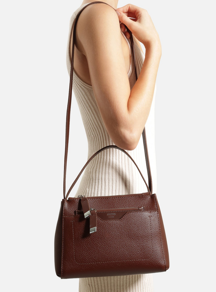 Bolsa Tote Marrom Média Metais