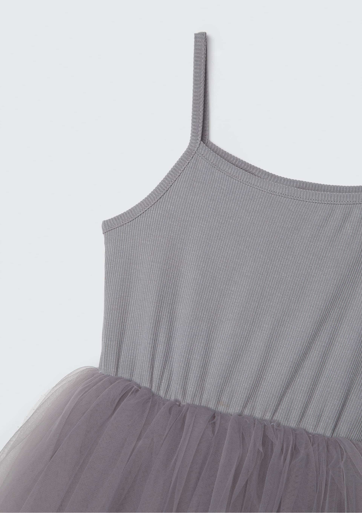 Vestido Cinza Hering Kids Curto Infantil Em Tule