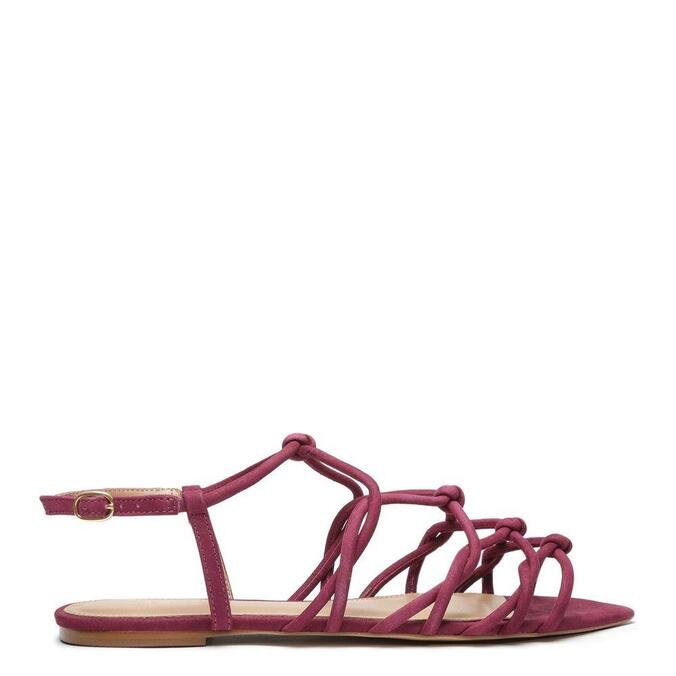 sandalia tira vermelha