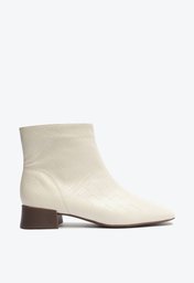 Bota Branca Anacapri Salto Bloco Texturas