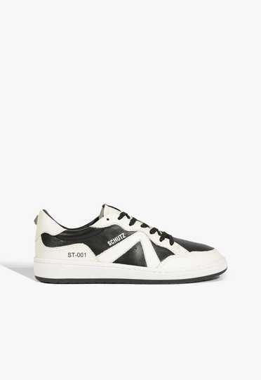 Tênis Couro Branco e Preto | ZZ MALL
