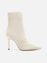 Skinny Boot Off-white Arezzo Knit Salto Alto Helena