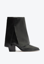 Bota Preta Arezzo Couro Cano Médio Capa Georgia