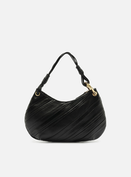 Bolsa Tiracolo Preta Arezzo Couro Média Costuras