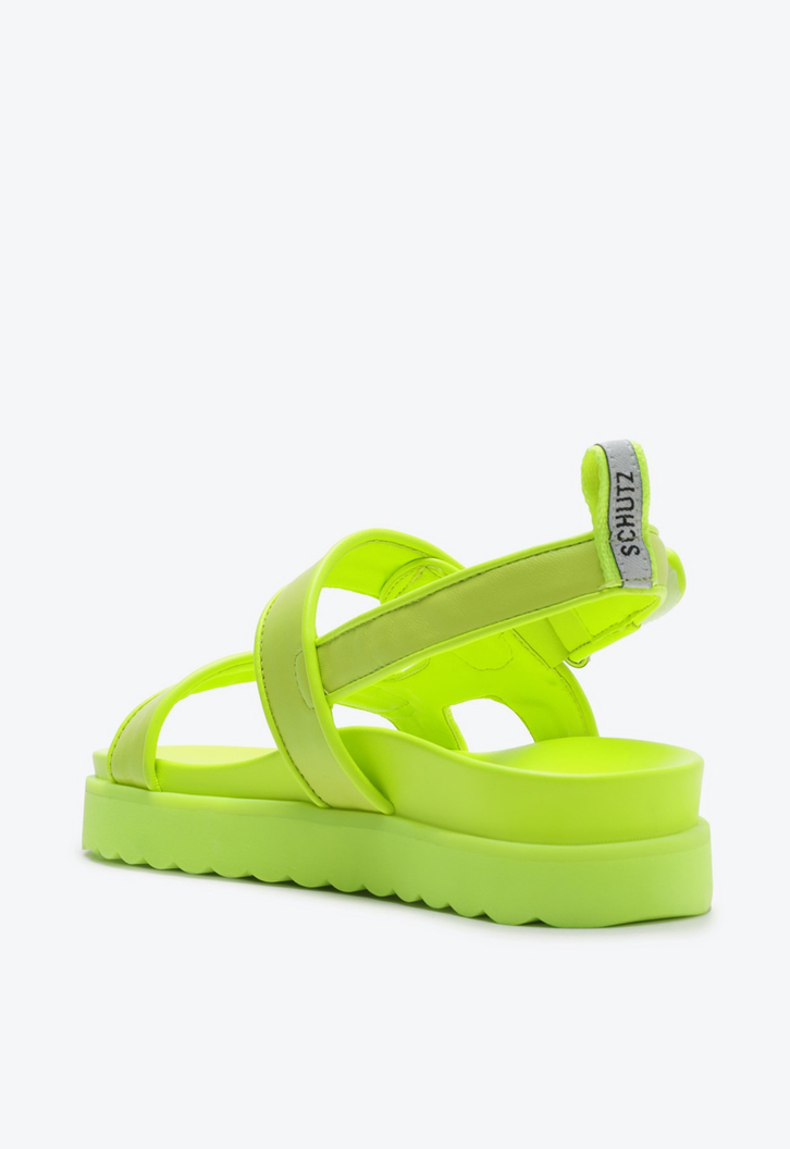Sandália Papete Verde Neon